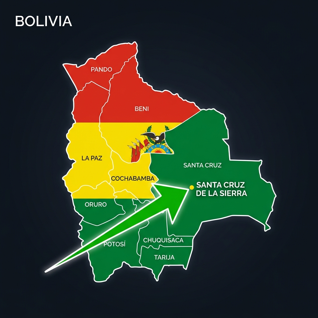 Mapa de operaciones en Bolivia, Santa Cruz de la Sierra